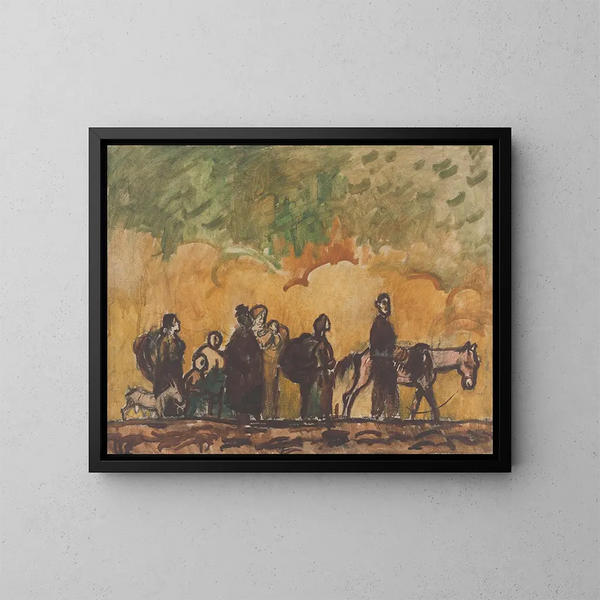 Flüchtlinge - Cyprian Majernik — gerahmtes Bild an der Wand
