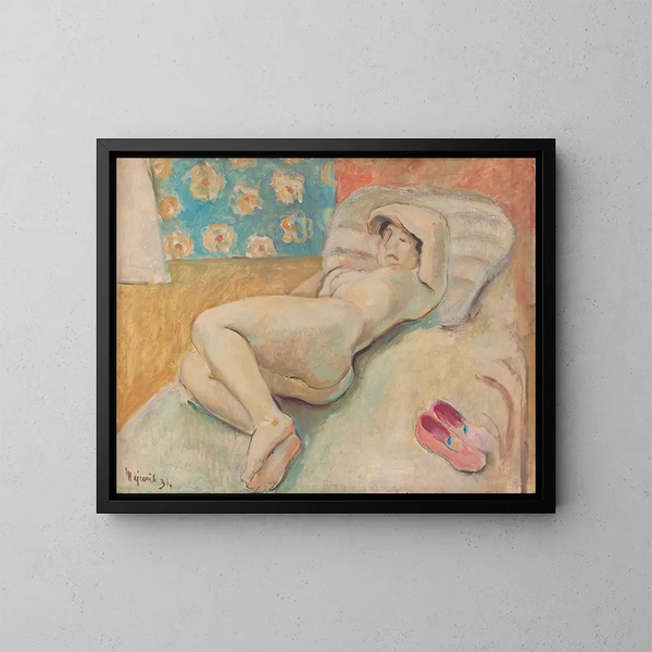 Frau ruhend - Cyprian Majernik — gerahmtes Bild an der Wand