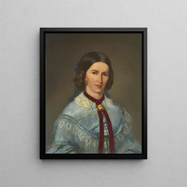 Portrait von Berhardine Faller geborene Kleier - Daniel Cornelius Gesell — gerahmtes Bild an der Wand