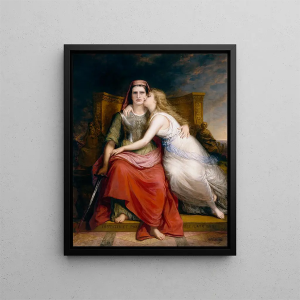 Gerechtigkeit und Frieden - Daniel Huntington — gerahmtes Bild an der Wand