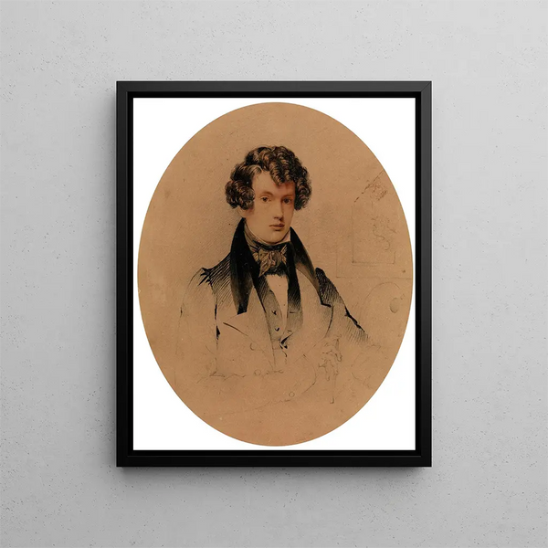 Autoportrait im Frontispiz der Mémoires de Daniel Maclise d'O'Driscoll, R.A. 1871 - Daniel Maclise — gerahmtes Bild an der Wand