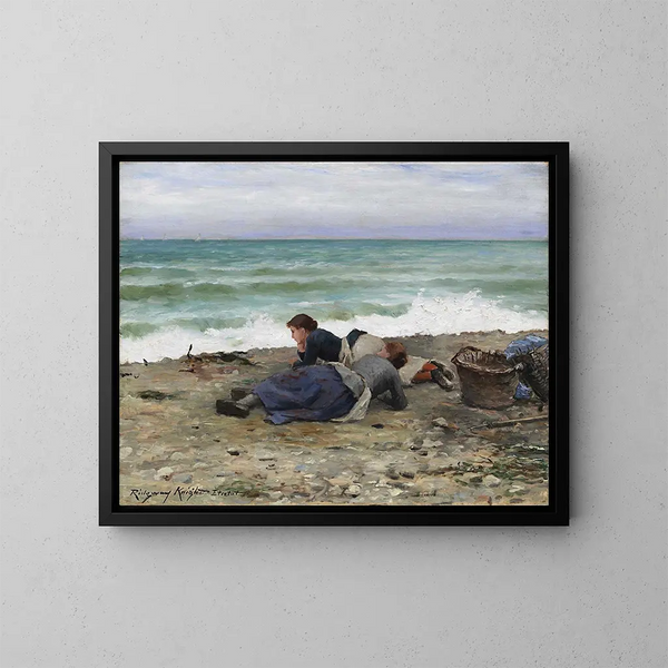 Hochwasser in Étretat - Daniel Ridgway Knight — gerahmtes Bild an der Wand