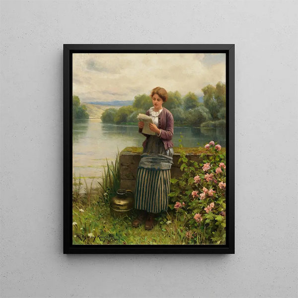 Interessante neue Gemälde - Daniel Ridgway Knight — gerahmtes Bild an der Wand