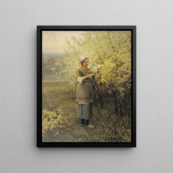 Frühling - Daniel Ridgway Knight — gerahmtes Bild an der Wand