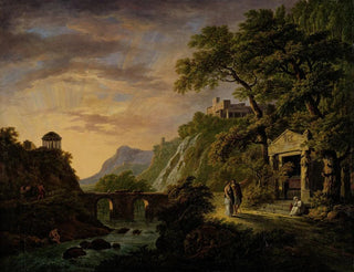 Danil Dupr - Arcadisch landschap met ondergaande zon.webp