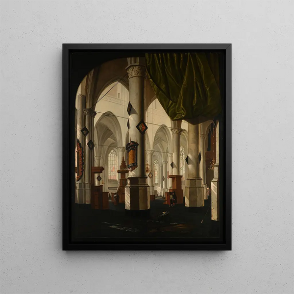 Innenansicht einer Kirche - Daniël de Blieck — gerahmtes Bild an der Wand