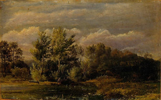 Dankvart Dreyer - A forest lake surrounded by birches Study.webp