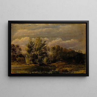 Dankvart Dreyer - A forest lake surrounded by birches Study.webp