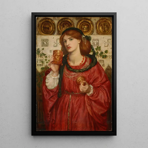 La Coupe d'amour - Dante Gabriel Rossetti — gerahmtes Bild an der Wand
