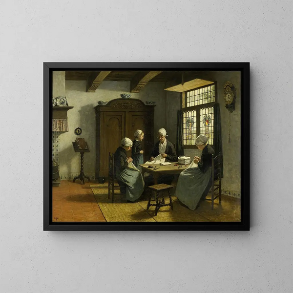In der Waisenanstalt von Katwijk-Binnen - David Adolph Constant Artz — gerahmtes Bild an der Wand