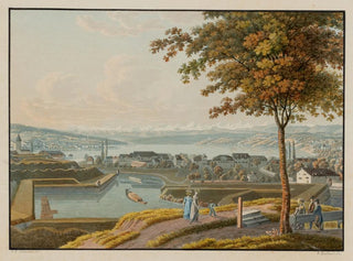 David Alois Schmid - Vue du lac et des environs de Zurich depuis le Rempart du Chat.webp