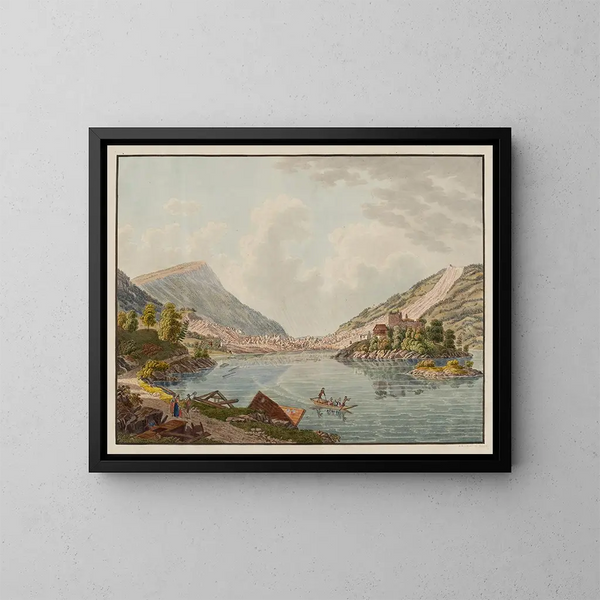 Aussicht auf einen Teil des Lovertz-Sees und der Schwanau-Insel - David Alois Schmid — gerahmtes Bild an der Wand