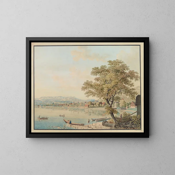 Ansicht des Zug-Viertels - David Alois Schmid — gerahmtes Bild an der Wand