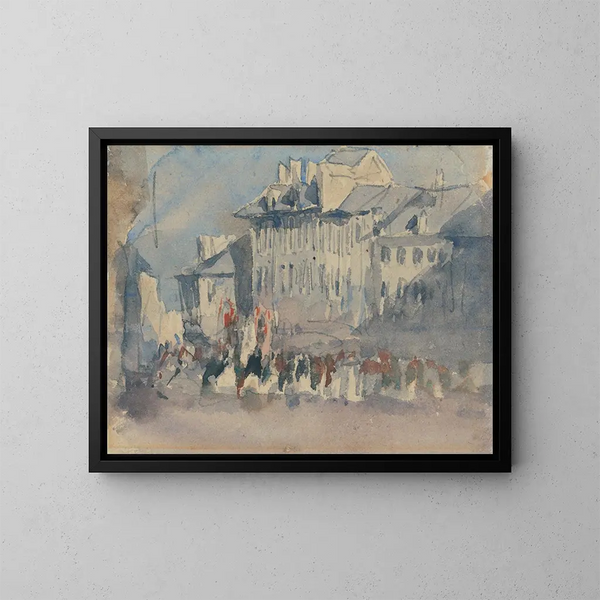 Eine religiöse Prozession - David Cox — gerahmtes Bild an der Wand
