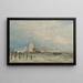 Niederländische Fischerschiffe vor der Küste mit der Grote Kerk in Dordrecht im Hintergrund - David Cox — gerahmtes Bild an der Wand