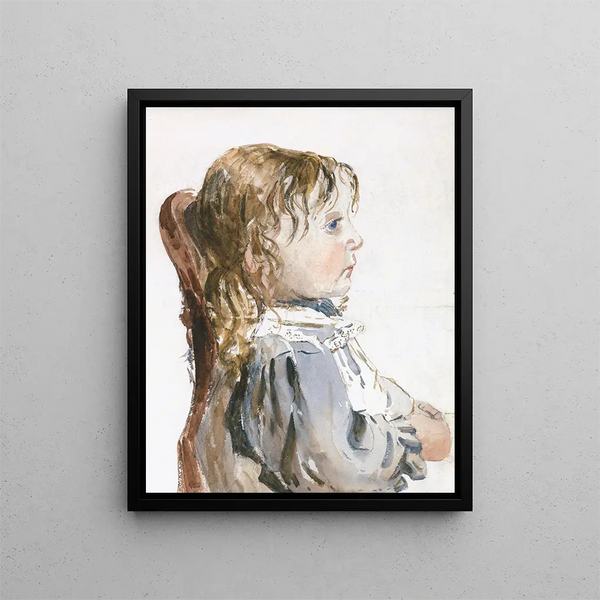 Mädchen im Kittel - David Cox — gerahmtes Bild an der Wand