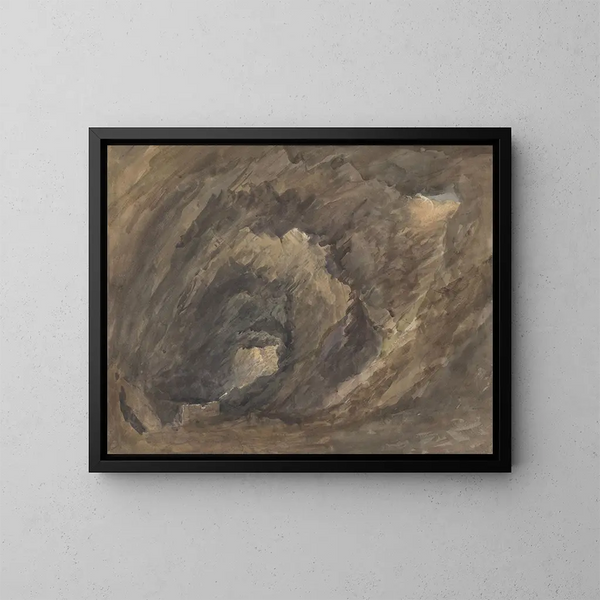 Innenansicht der Höhle - David Cox — gerahmtes Bild an der Wand
