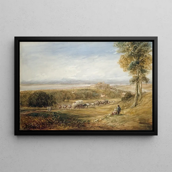 Lancaster, Frieden und Krieg - David Cox — gerahmtes Bild an der Wand