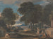 Landschaft mit einem Mann, der sich die Füße an einem Brunnen wäscht, nach Poussin - David Cox — Ansicht des Kunstwerks
