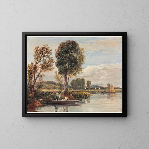 auf der Themse - David Cox — gerahmtes Bild an der Wand