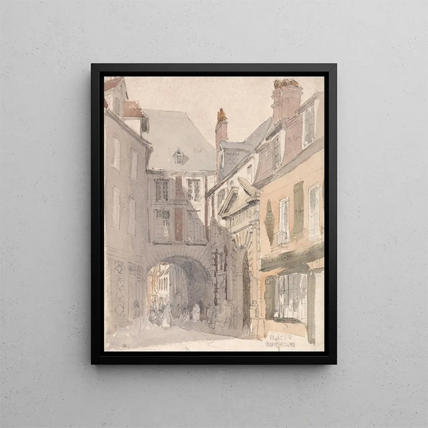 Place Saint-Barthélemy Rouen - David Cox — gerahmtes Bild an der Wand