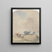 Studie des Meeres mit einem Segelschiff und einem Ruderboot Hulk - David Cox — gerahmtes Bild an der Wand