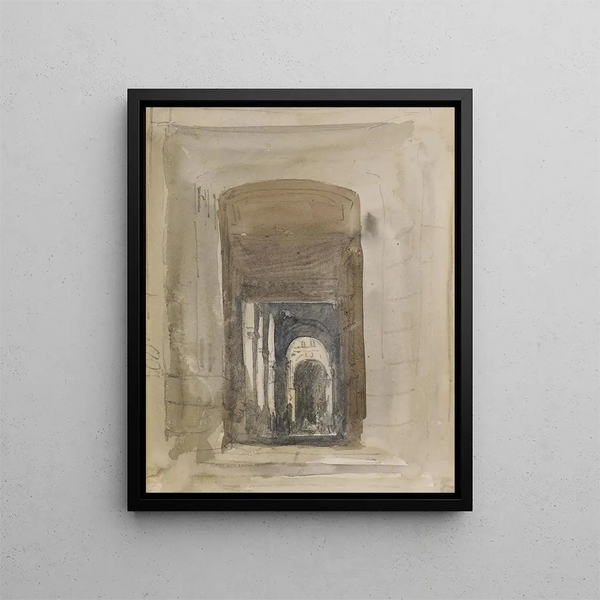 Studie für die Tür der Kirche Saint-Roch in Paris - David Cox — gerahmtes Bild an der Wand
