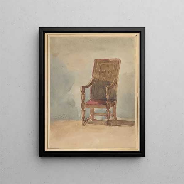 Studie eines alten Sessels - David Cox — gerahmtes Bild an der Wand