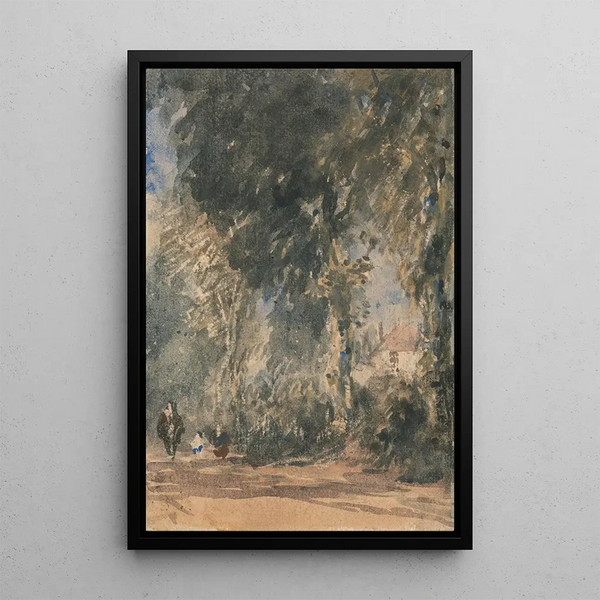 Die Tore des Klosters, die auf das Haus von Greenfield blicken - David Cox — gerahmtes Bild an der Wand