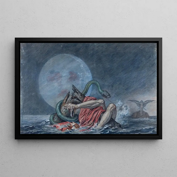Der Flut, das Ende der zerstörten Riesen - David Humbert de Superville — gerahmtes Bild an der Wand