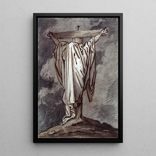 Der gekreuzigte Christus bedeckt mit einem Schleier - David Humbert de Superville — gerahmtes Bild an der Wand