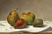 Drei Birnen und ein Apfel - David Johnson — Ansicht des Kunstwerks