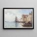 Der Kanal der Giudecca mit Schiffen in der Nähe der Kirche der Gesuati - David Law — gerahmtes Bild an der Wand