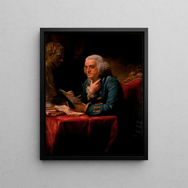 Benjamin Franklin - David Martin — gerahmtes Bild an der Wand