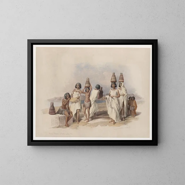 Frauen aus Nubien in Kortie am Nil - David Roberts — gerahmtes Bild an der Wand