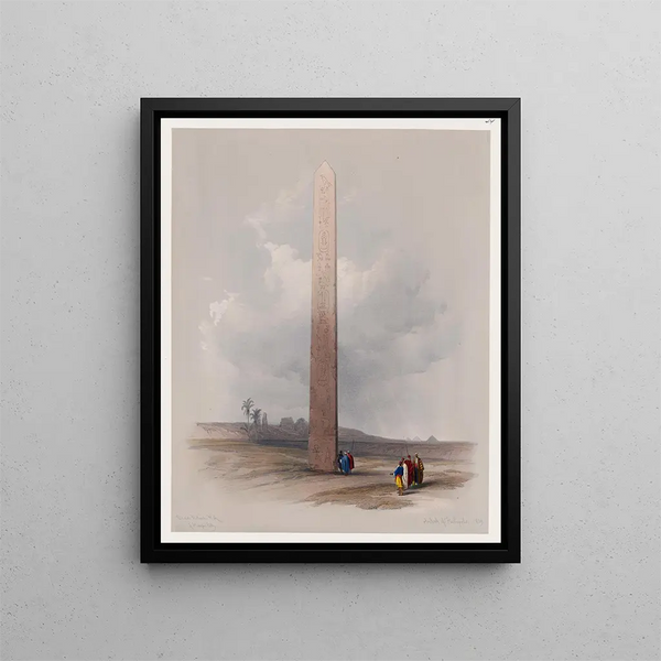 Obelisken von Heliopolis 1839 - David Roberts — gerahmtes Bild an der Wand