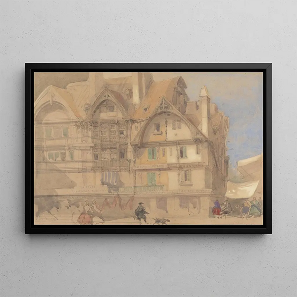 Saint-Lô - David Roberts — gerahmtes Bild an der Wand