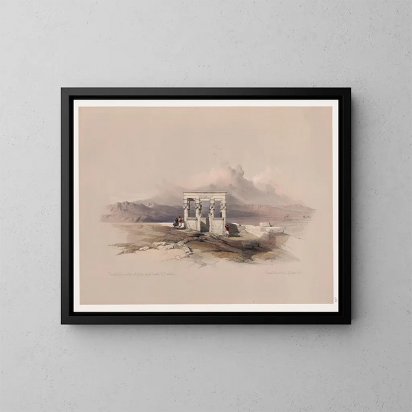 Tempel der Isis auf dem Dach des großen Tempels von Dendara - David Roberts — gerahmtes Bild an der Wand