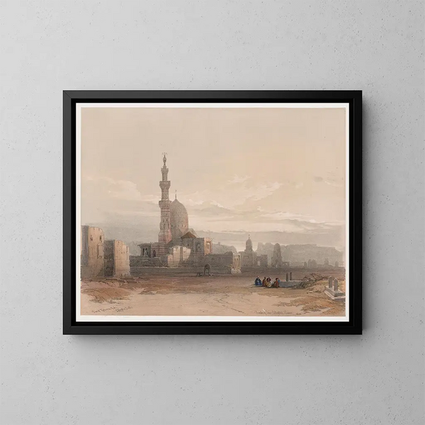 Tombeaux der Kalifen von Kairo - David Roberts — gerahmtes Bild an der Wand