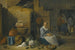 Innenansicht einer Scheune mit einer Magd, die Gemüse vorbereitet - David Teniers der Jüngere — Ansicht des Kunstwerks