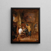 Ein Innenraum einer Taverne mit Raufbolden, die Karten spielen - David Teniers der Jüngere — gerahmtes Bild an der Wand