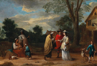 David Teniers The Younger - An Elegant Couple Meeting A Fortune Teller.webp