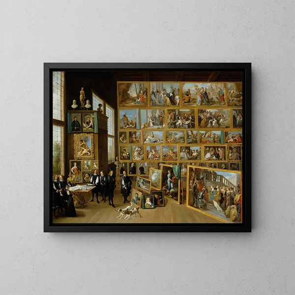 L'archiduc Léopold-Guillaume dans sa galerie à Bruxelles - David Teniers le Jeune — gerahmtes Bild an der Wand
