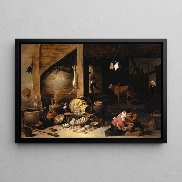 In der Stallung - David Teniers der Jüngere — gerahmtes Bild an der Wand