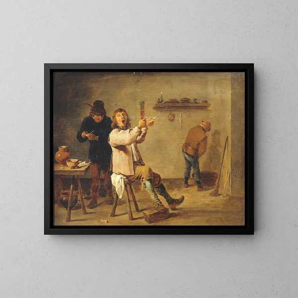 La Chanson de la boisson - David Teniers der Jüngere — gerahmtes Bild an der Wand