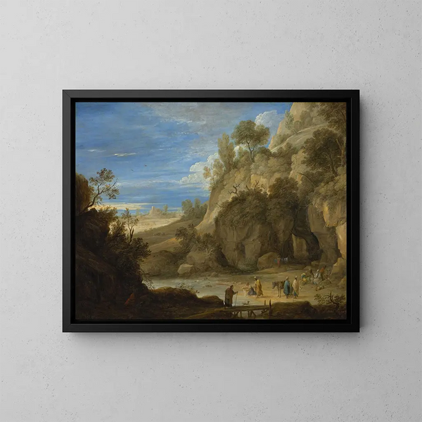 Landschaft mit einem Zigeunerlager - David Teniers der Jüngere — gerahmtes Bild an der Wand