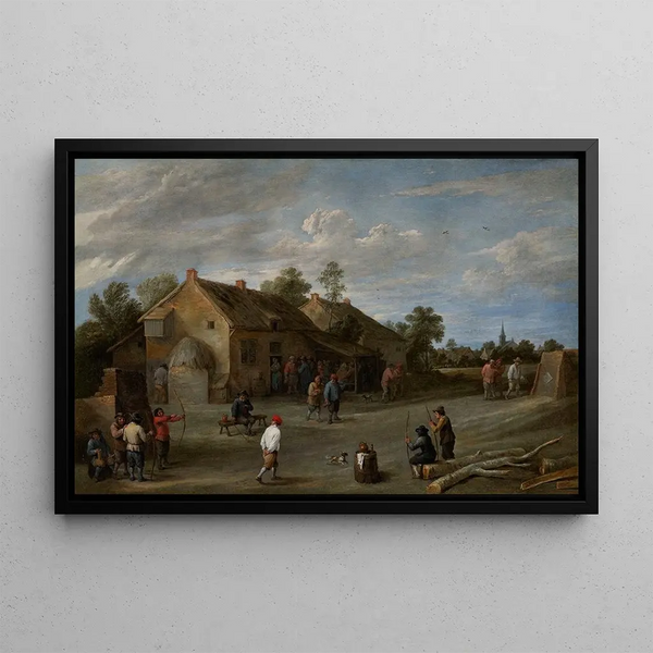 Die Bogenschützen - David Teniers der Jüngere — gerahmtes Bild an der Wand