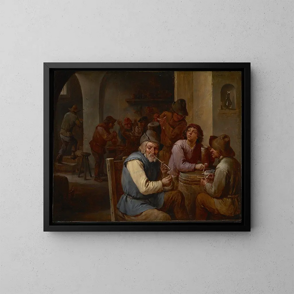 Le Pub de Campagne - David Teniers der Jüngere — gerahmtes Bild an der Wand