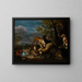 Jagdstillleben mit Hunden - David de Coninck — gerahmtes Bild an der Wand