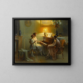 Am Klavier - Delphin Enjolras — gerahmtes Bild an der Wand